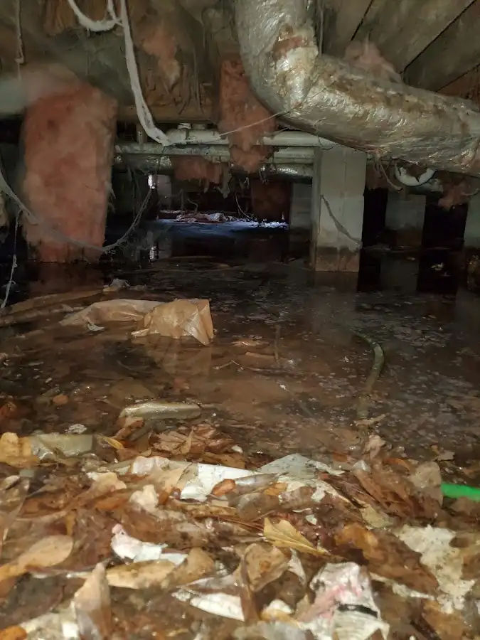 Crawl space flood assessment for Commercial Water Damage Restoration in North Bergen