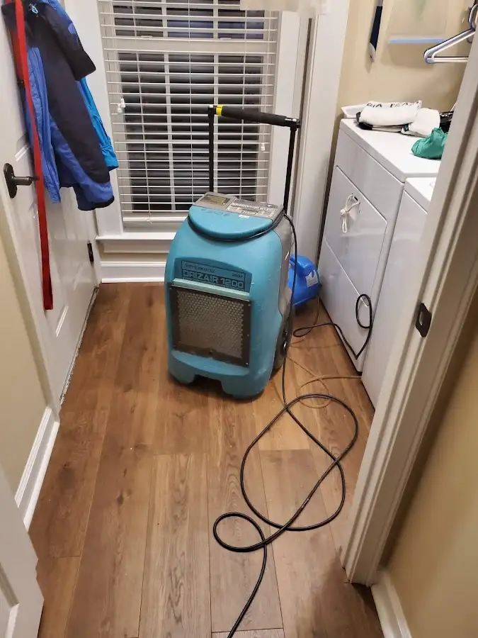 Commercial dehumidifier deployed for Flood Damage Cleanup in North Bergen