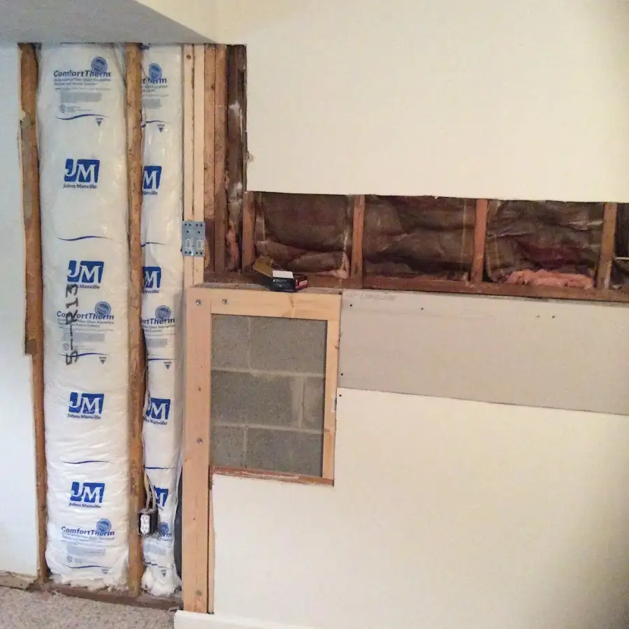 Wall insulation replacement during Contents Cleaning & Restoration in North Bergen